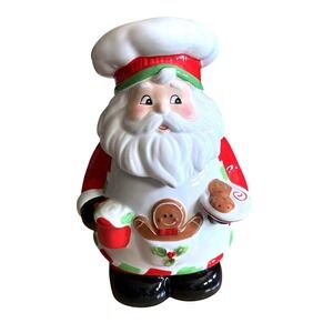 Bistro Ceramic Baking Santa Claus Cookie Jar 11.5" Ceramic